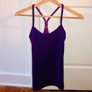 Lululemon Power Y Tank, Micro Stripe Purple